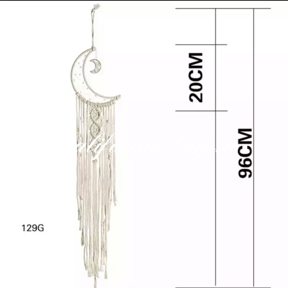 Macrame Dream Catcher Moon Boho Wall Art - Picture 2 of 4